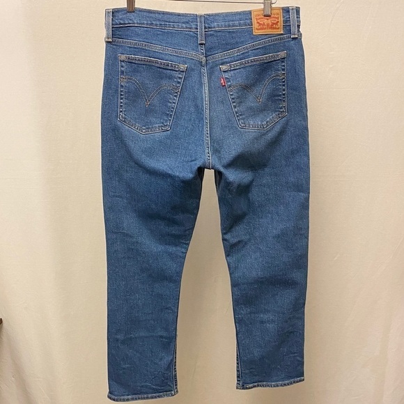 Levi’s 32 (14/15) Wedgie Straight Jeans Button Fly Stretch Womens High Rise - Picture 15 of 16